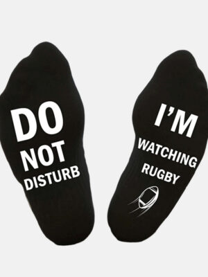 "DO NOT DISTURB, I'M WATCHING RUGBY" Women's Funny Rugby Socks in Multiple Colors