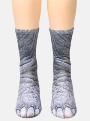 Funny Animal Paws Socks 3D Printed Elephant Leg - Premium Animal Socks Collection