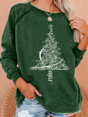 Enchanted Winter Tree Christmas Sweatshirt - Cozy Festive Fuzzy Wear